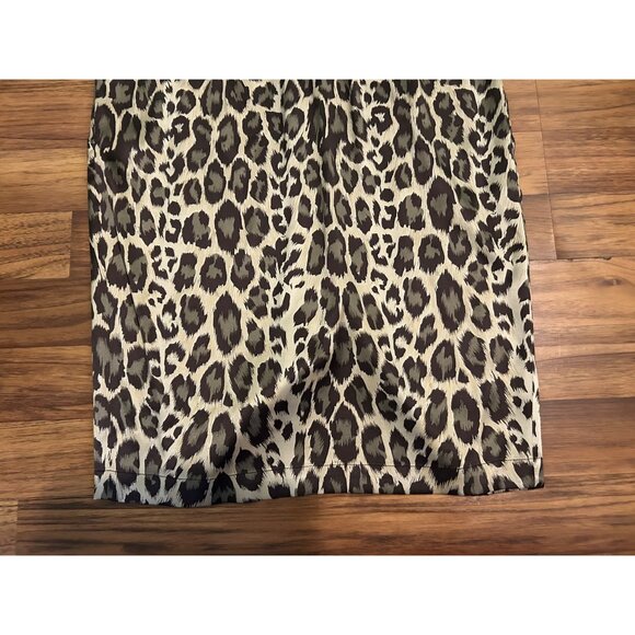 Arden B Strapless Silk Leopard Print Dress Sz S Animal Print Y2K Body con Cockta - Picture 11 of 16